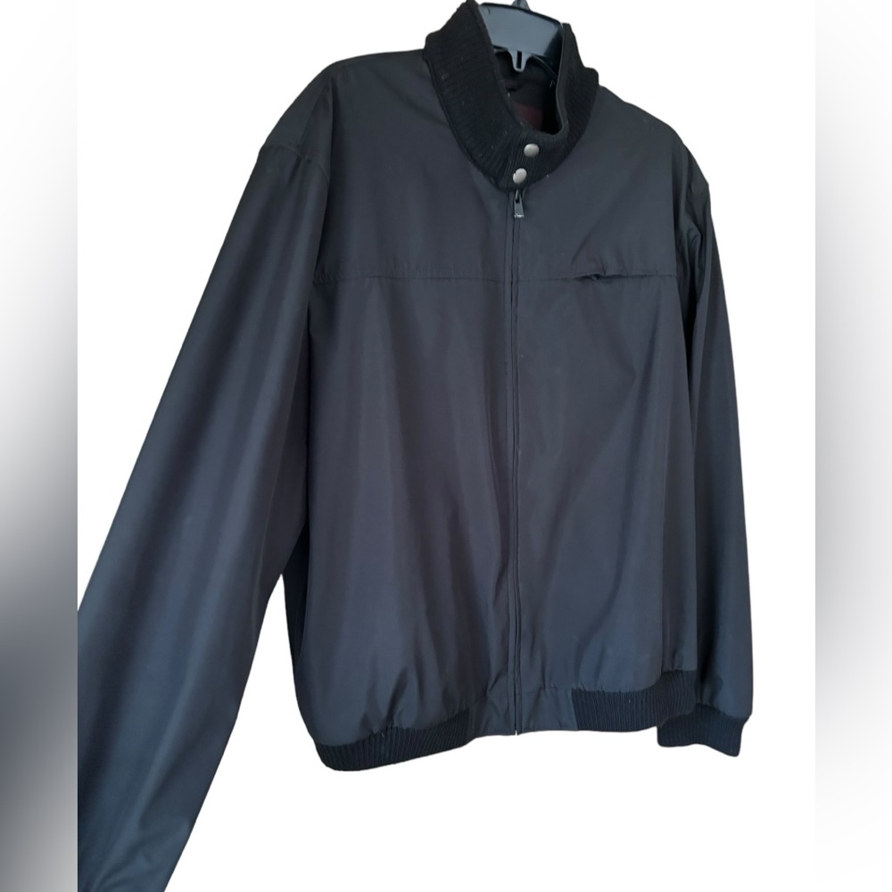 Perry Ellis Black Windbreaker Zip Up Jacket Mens Size XL
